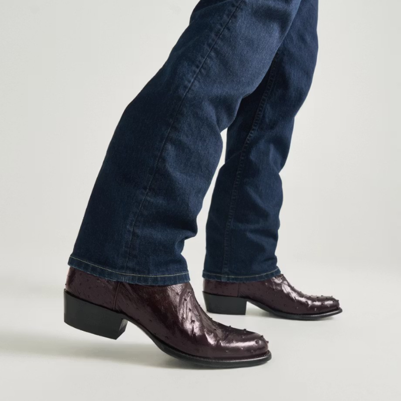 The Wyatt Blackcherry Ostrich Boot