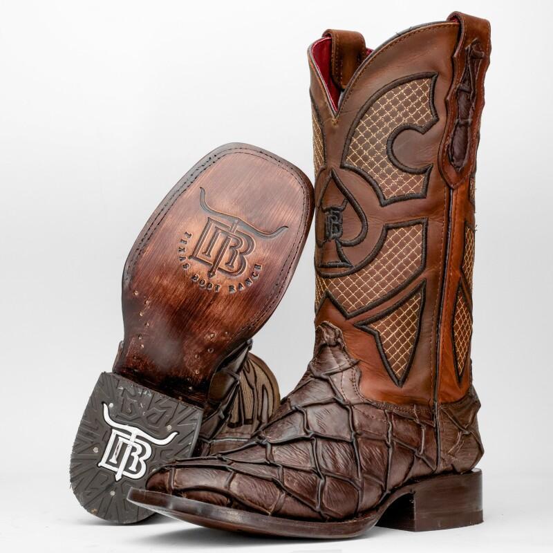 Matte Chocolate Brown Piraroucu Leather Boots