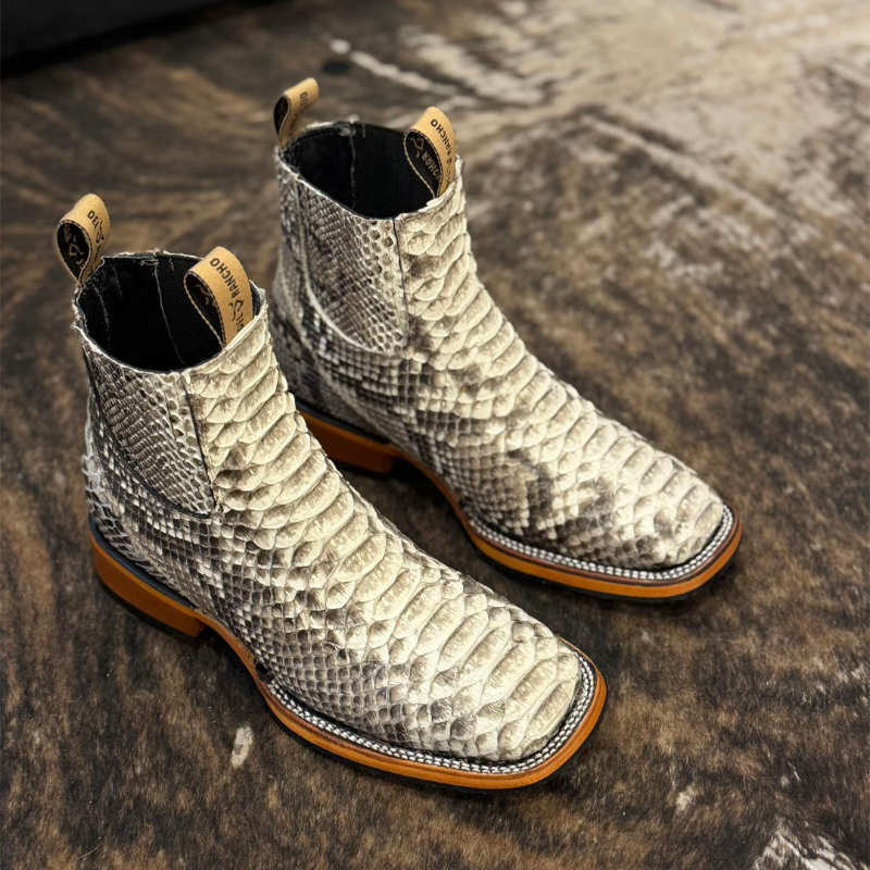 Genuine Natural-colored Python Leather Boot