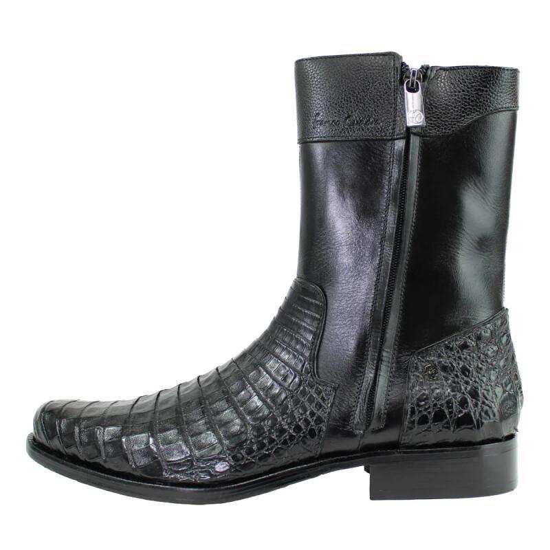 Exotic Black Caimen Leather Boots