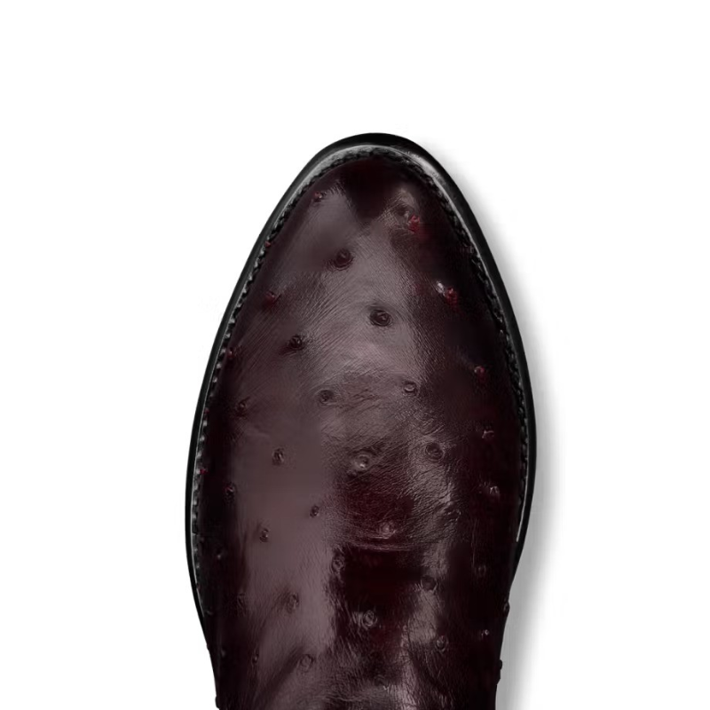 The Wyatt Blackcherry Ostrich Boot