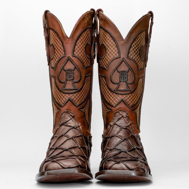 Matte Chocolate Brown Piraroucu Leather Boots