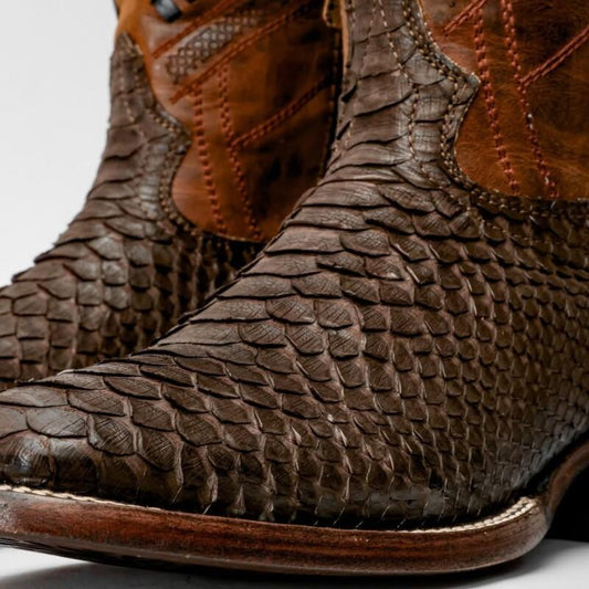 GENUINE Matte Brown Python Boots